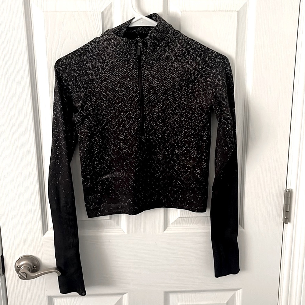 Lululemon Black & White Rest Less Half Zip Top 2